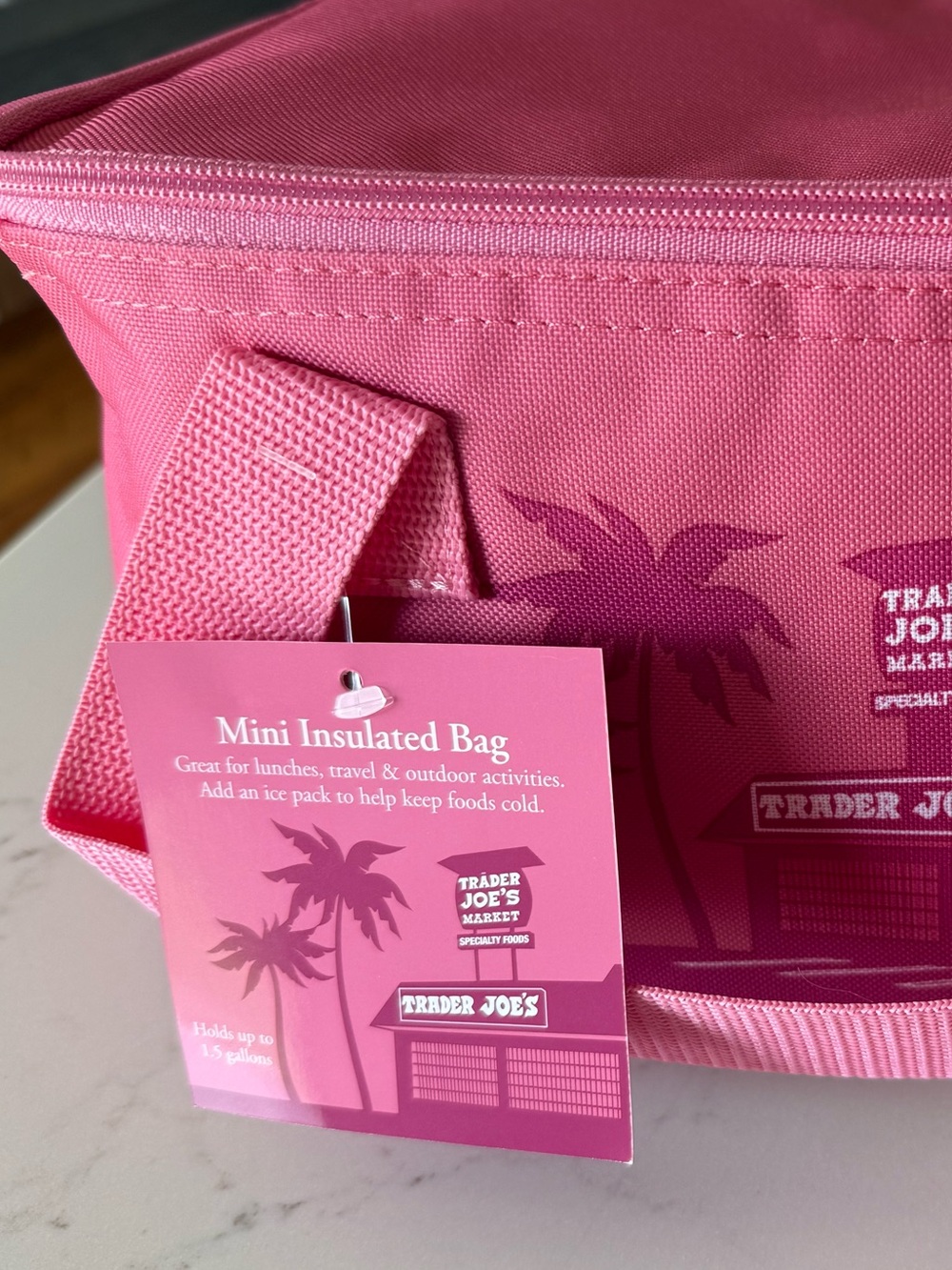 Trader Joe's Pink Insulated Tote Bag for Food Storage